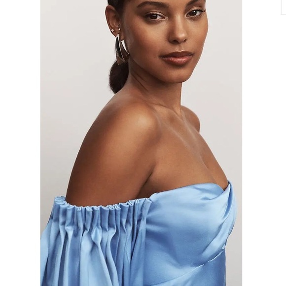 Significant Other Danika Satin Duchess Maxi Dress in Bluebell Size 4 - Picture 2 of 16